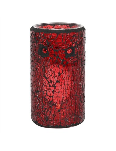 Red Pillar Crackle Glass Oil Burner and Wax Warmer OB_66530
