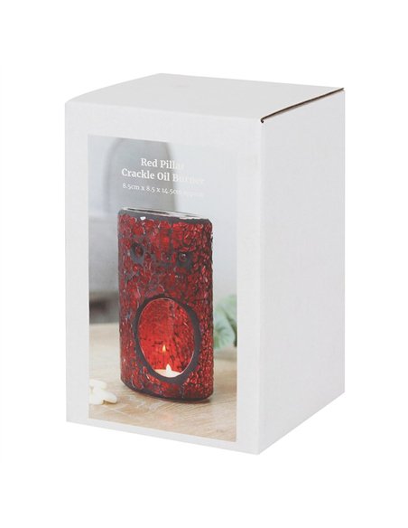 Red Pillar Crackle Glass Oil Burner and Wax Warmer OB_66530 - pic 139785 | FastDaddyshop