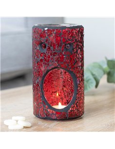 Red Pillar Crackle Glass Oil Burner and Wax Warmer OB_66530 2