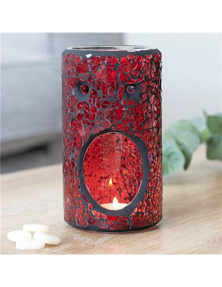 Red Pillar Crackle Glass Oil Burner and Wax Warmer OB_66530 - pic 139786 | FastDaddyshop