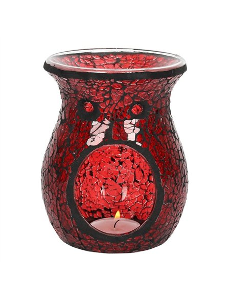 Large Red Crackle Glass Oil Burner and Wax Warmer OB_66630 - pic 139788 | FastDaddyshop