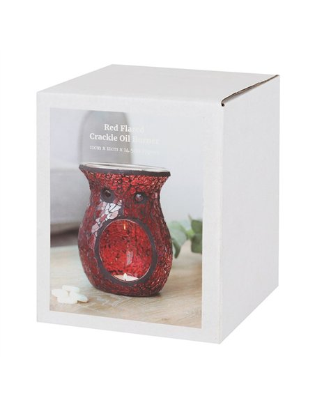 Large Red Crackle Glass Oil Burner and Wax Warmer OB_66630 - pic 139790 | FastDaddyshop