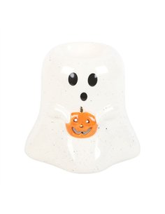 Ghost Shaped Oil Burner and Wax Warmer with Pumpkin PB_60924