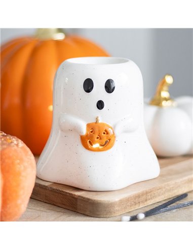 Ghost Shaped Oil Burner and Wax Warmer with Pumpkin PB_60924