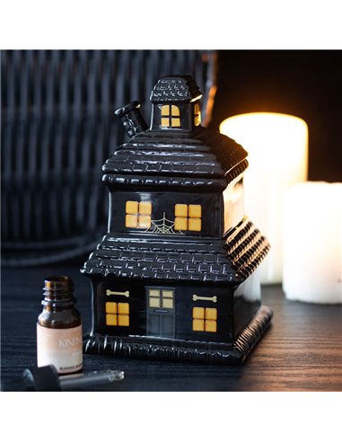Black Haunted House Oil Burner and Wax Warmer PD_17826