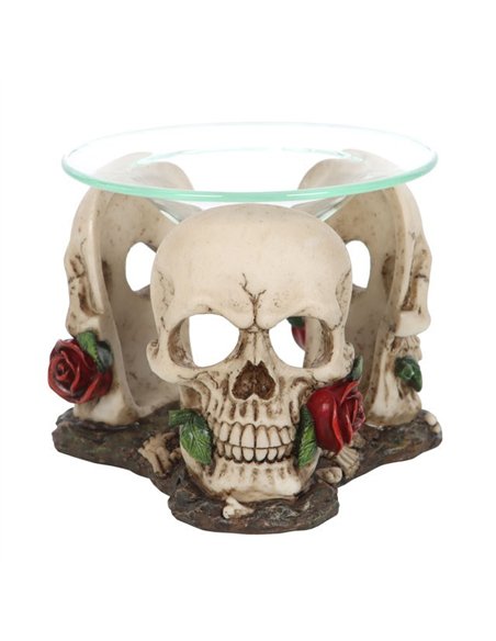 Resin and Glass Skull Rose Oil Burner SK_13024 - pic 139905 | FastDaddyshop