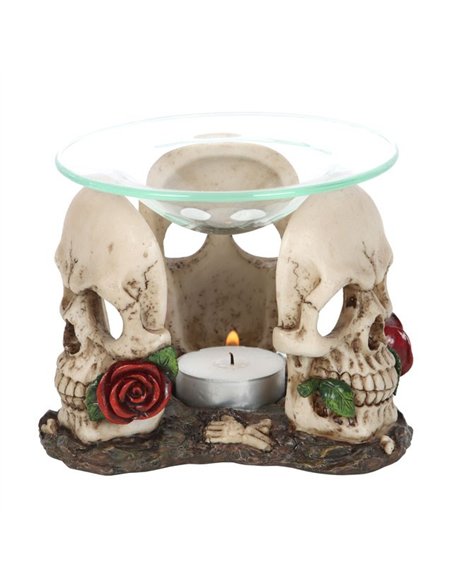 Resin and Glass Skull Rose Oil Burner SK_13024 - pic 139906 | FastDaddyshop