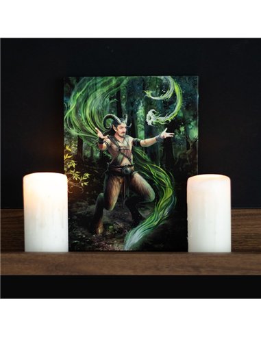19x25cm Earth Element Wizard Canvas Plaque by Anne Stokes AS_71022