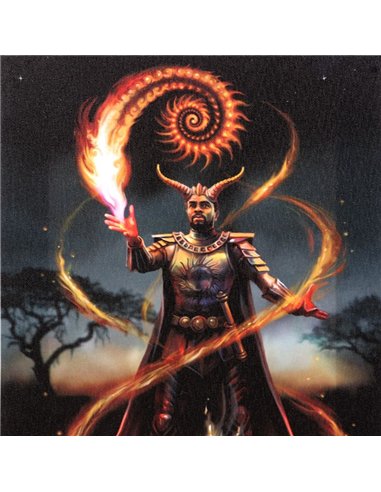 19x25cm Fire Element Wizard Canvas Plaque by Anne Stokes AS_71322