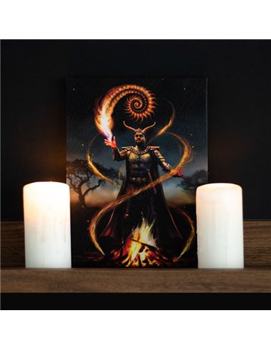 19x25cm Fire Element Wizard Canvas Plaque by Anne Stokes AS_71322
