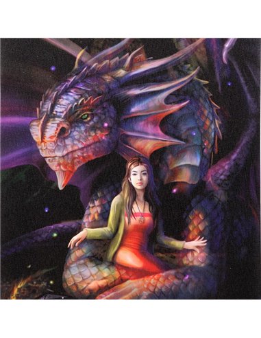19x25cm Spirit Dragon Canvas Plaque by Anne Stokes AS_74022