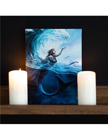 19x25cm Water Element Sorceress Canvas Plaque by Anne Stokes AS_98322