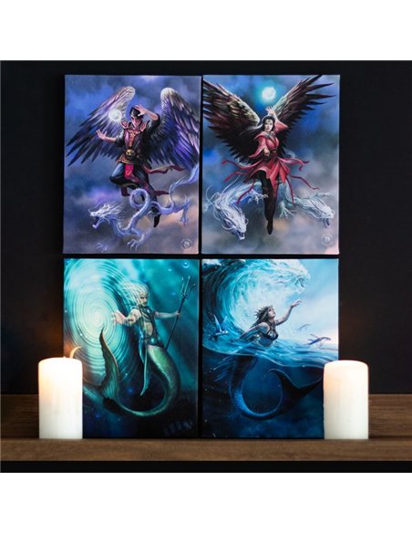 19x25cm Water Element Sorceress Canvas Plaque by Anne Stokes AS_98322 - pic 140083 | FastDaddyshop