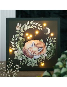 Sleeping Fox Light Up Canvas Plaque FW_90325