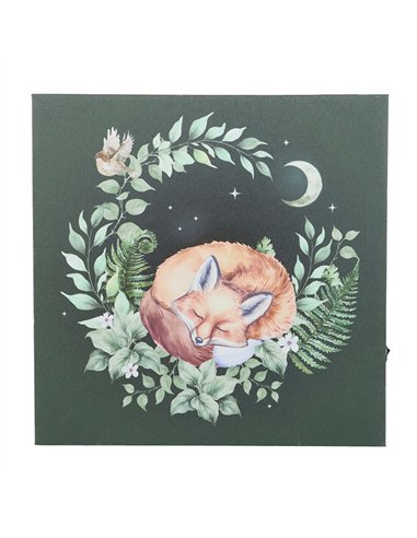 Sleeping Fox Light Up Canvas Plaque FW_90325