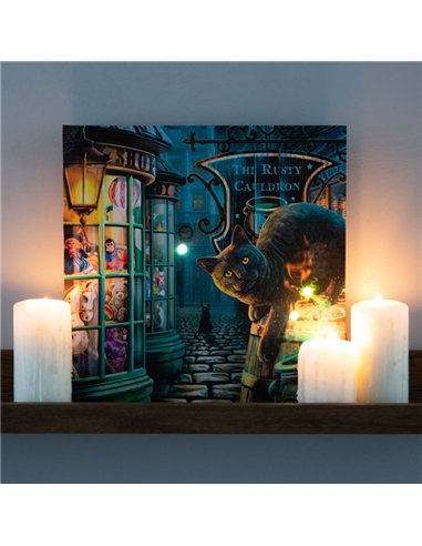 The Rusty Cauldron Light Up Canvas Plaque by Lisa Parker LP_28123