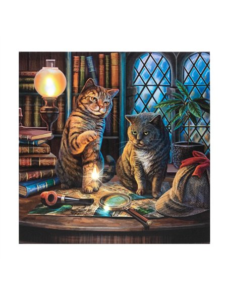 Purrlock Holmes Light Up Canvas Plaque by Lisa Parker LP_28223 - pic 140125 | FastDaddyshop