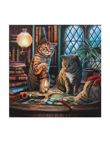 Purrlock Holmes Light Up Canvas Plaque by Lisa Parker LP_28223