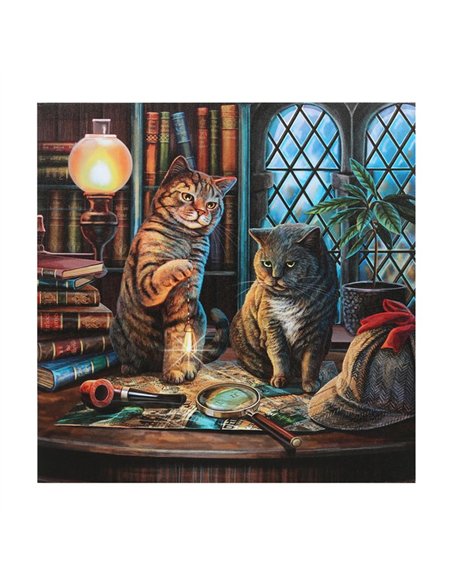 Purrlock Holmes Light Up Canvas Plaque by Lisa Parker LP_28223 - pic 140126 | FastDaddyshop