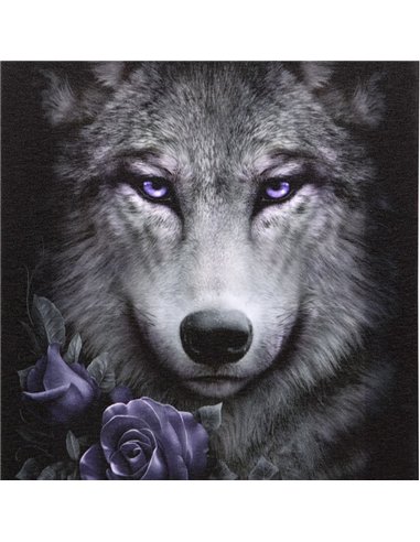 19x25cm Wolf Roses Canvas Plaque by Spiral Direct SD_78223