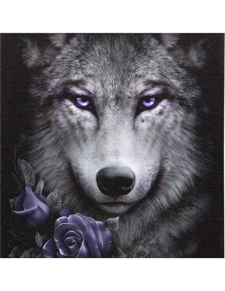 19x25cm Wolf Roses Canvas Plaque by Spiral Direct SD_78223 - pic 140213 | FastDaddyshop