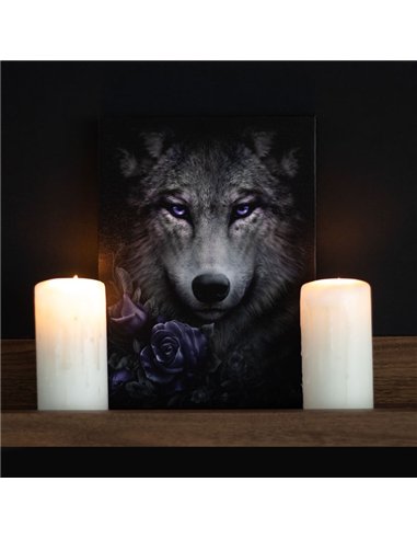 19x25cm Wolf Roses Canvas Plaque by Spiral Direct SD_78223