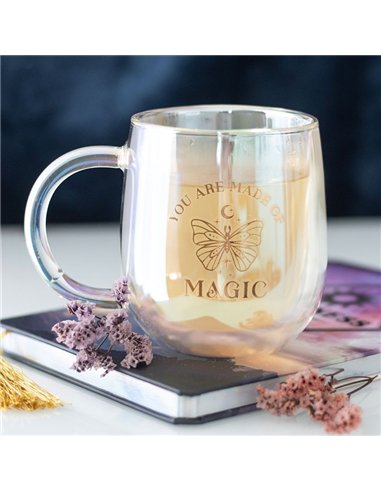 You Are Made of Magic Iridescent Double Walled Glass Mug ER_45325