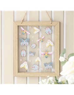 Floral Bug Print Glass Wall Hanging FB_01726 2