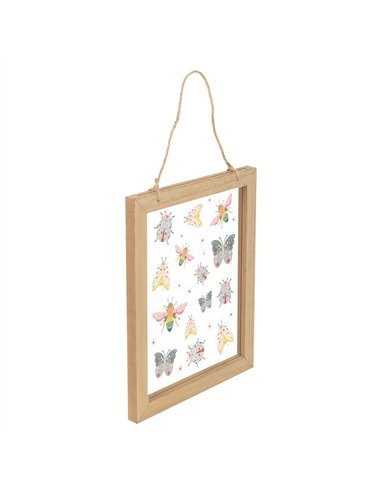 Floral Bug Print Glass Wall Hanging FB_01726