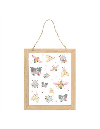 Floral Bug Print Glass Wall Hanging FB_01726