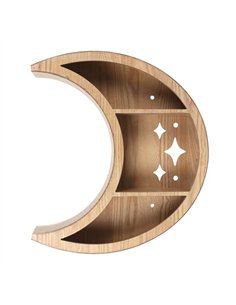 Wooden Crescent Moon Wall Shelf PL_23723
