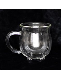 Clear Double Walled Glass Cauldron Mug WT_65523