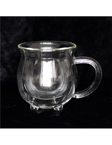 Clear Double Walled Glass Cauldron Mug WT_65523