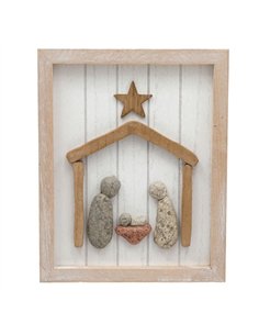 Pebble Nativity Wall Plaque XMN3309