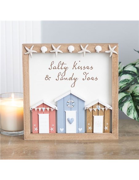 Salty Kisses 3D Shell Beach Hut Plaque AY_98225 - pic 140361 | FastDaddyshop