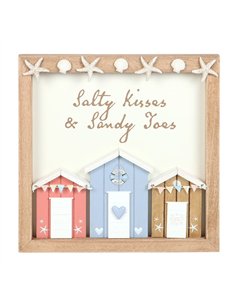 Salty Kisses 3D Shell Beach Hut Plaque AY_98225