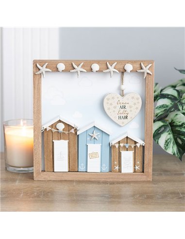 Ocean Air Salty Hair 3D Shell Beach Hut MDF Plaque AY_98325