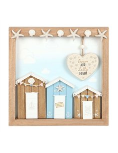 Ocean Air Salty Hair 3D Shell Beach Hut MDF Plaque AY_98325