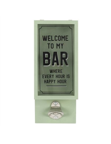 Green Garden Bar Bottle Opener Plaque OU_12831