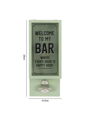 Green Garden Bar Bottle Opener Plaque OU_12831