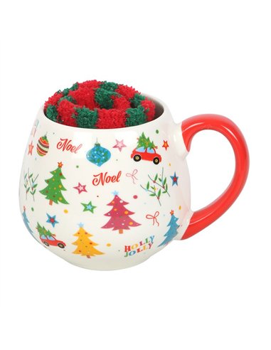 Nostalgic Christmas Print Mug and Socks Set NC_10226