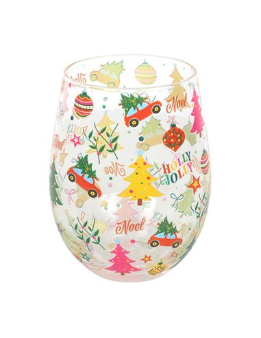 Nostalgic Christmas Print Stemless Glass NC_10526