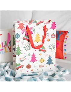 23cm Nostalgic Christmas Print Gift Bag NC_12626 2