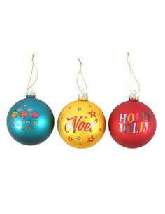 Set of 3 Nostalgic Christmas Glass Baubles NC_42426