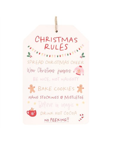 Sugarplum Fun Christmas Rules Hanging Sign SF_70924
