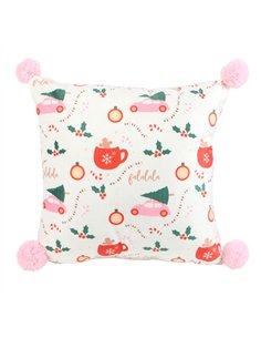 Square Sugarplum Fun Christmas Print Cushion SF_72224