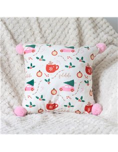 Square Sugarplum Fun Christmas Print Cushion SF_72224 2