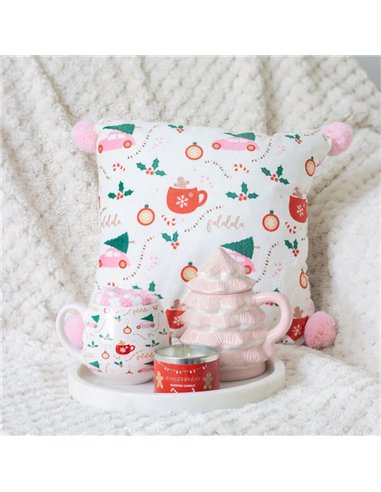 Square Sugarplum Fun Christmas Print Cushion SF_72224