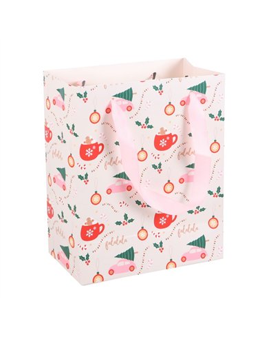 23cm Medium Sugarplum Fun Christmas Print Gift Bag SF_72724