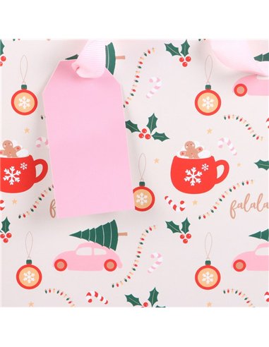 23cm Medium Sugarplum Fun Christmas Print Gift Bag SF_72724
